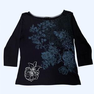 Desigual Floral Pattern 3/4 Sleeve Shirt